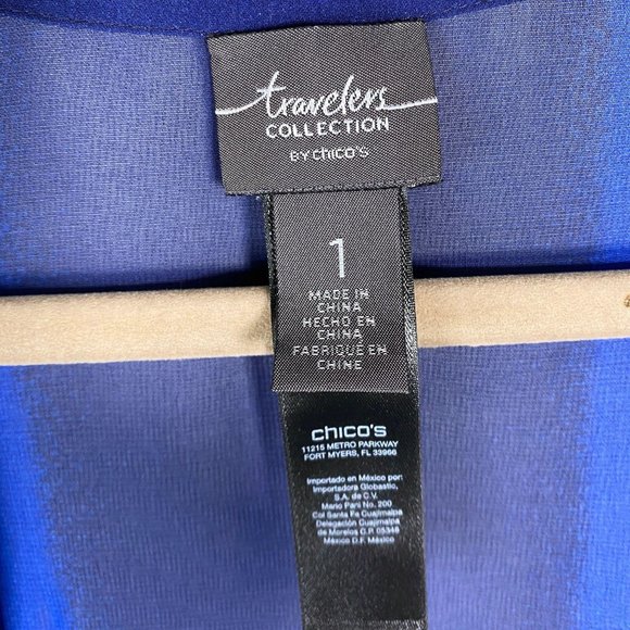 Travelers Collection by Chico's Sheer Blue Kimono - Picture 5 of 9